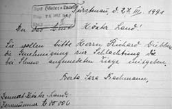 Schreiben Berta „Sara“ Bachmanns wegen der Schlachtung einer Ziege, 27.3.1941  