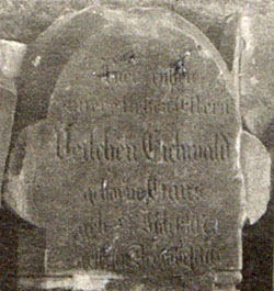 Der Grabstein für Veilchen Eichwald geb. Gans auf dem Friedhof in Höxter, 1948  