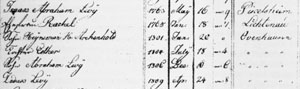 Die Familie Archenhold-Levy/Lewo 1809 im Synagogenbuch Ovenhausen  