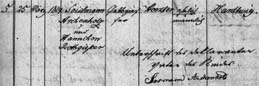 Als Beispiel der Geburtseintrag für den ältesten Sohn Hartwig, 25.3.1824  
