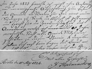 Beschwerde Isaak Stephanusbergs (Anfang) mit seiner Unterschrift, 10.3.1834  