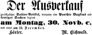Anzeige vom 28.11.1874  