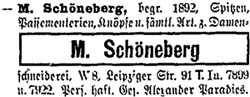 Das Geschäft von Alexander Paradies im Berliner Adressbuch von 1909  