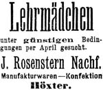 Anzeige vom 13.3.1915  