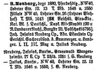 Die Neubergs als Pferdehändler und Kaufleute im Berliner Adressbuch von 1918  