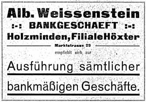 Anzeige im Adressbuch Höxter 1922  
