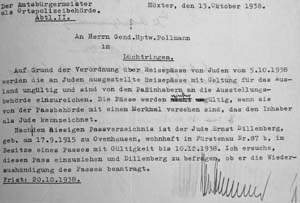 Ernst Dillenbergs Pass wird ungültig, 13.10.1938  