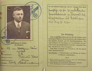 Die im Herbst 1938 entzogene „Legitimationskarte für Handlungsreisende“ von Moritz Bachmann  
