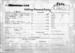 Häftlings-Personal-Karte von Martha Bukofzer in Stutthof  