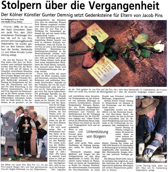Westfalen-Blatt, 19.8.2006  