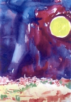 Landschaft mit Sonne. 1963. Aquarell. 74x56