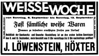 Anzeige des Geschäfts Löwenstein von 1925