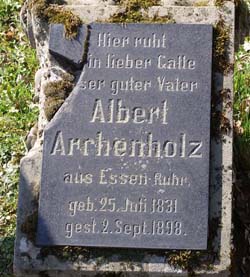 Der Grabstein für Albert Archenhold in Bad Wildungen  