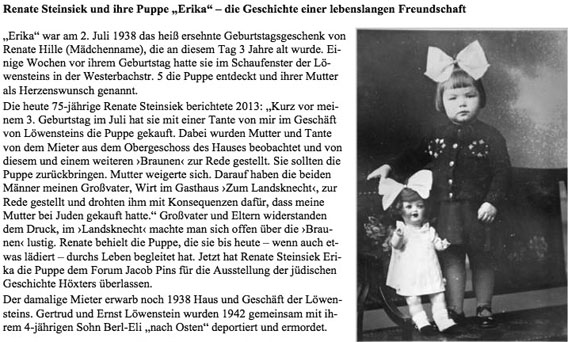 Das Foto zeigt die 3-jährige Renate Hille mit ihrer Puppe. Die Aufnahme entstand vermutlich an ihrem 3. Geburtstag am 2. Juli 1938. Das Foto zeigt die 3-jährige Renate Hille mit ihrer Puppe. Die Aufnahme entstand vermutlich an ihrem 3. Geburtstag am 2. Juli 1938.