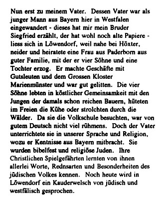 Aus den Erinnerungen von Riekchen Ransohoff, Tochter von Moses Frankenberg (um 1925).   