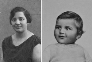 Grete Dillenberg um 1930 und der Sohn Berl Anfang 1943  