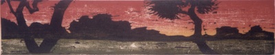 Evening landscape. 1996. 3 Druckstöcke. 120 x 590 mm