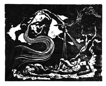 Apokalypse – Das Pferd der Pest, Holzschnitt, 1946, Kat. 40.2  