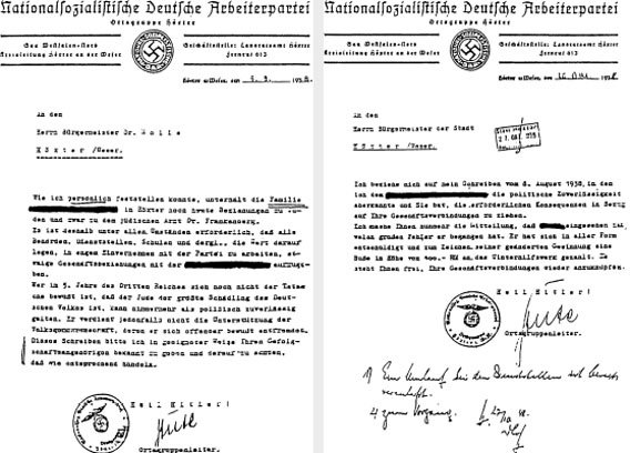 StA Hx, C 1, 5, 2, 5.8.1938 und 26.10.1938 StA Hx, C 1, 5, 2, 5.8.1938 und 26.10.1938