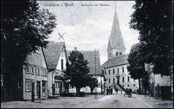 Das Wohn- und Geschäftshaus Benjamin Löwendorfs in Steinheim (markiert)  