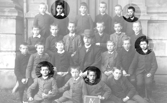 Klassenfoto der Quarta 1891 mit fünf jüdischen Schülern