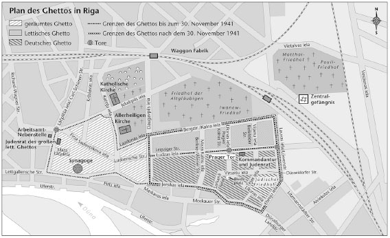 Plan des Ghettos in Riga  