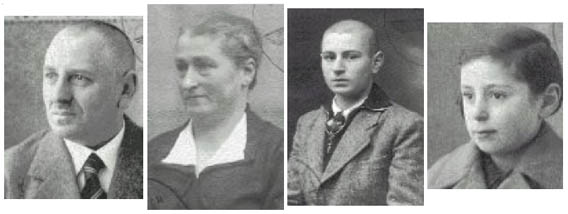 Wilhelm Rothenberg, seine Frau Johanna Driesel (Emma) geb. Kleeberg und die Kinder Walter und Margot  