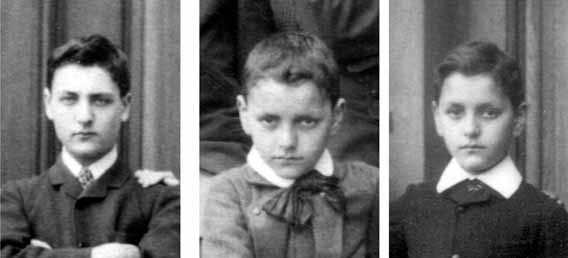 Links Salli Weißenstein 1888 in der Obertertia und rechts sein Bruder Robert 1888 in der Sexta und 1891 in der Quarte des KWG  