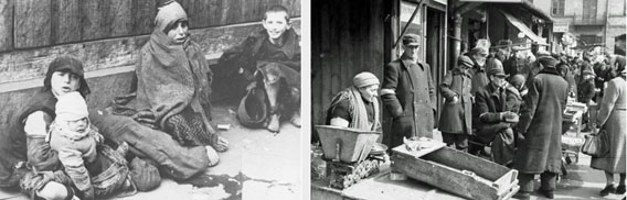 Straßenszenen im Warschauer Ghetto  