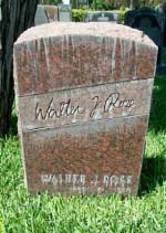 Der Grabstein für Walter Rose in Los Angeles  
