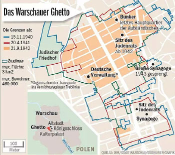Plan des Warschauer Ghettos  