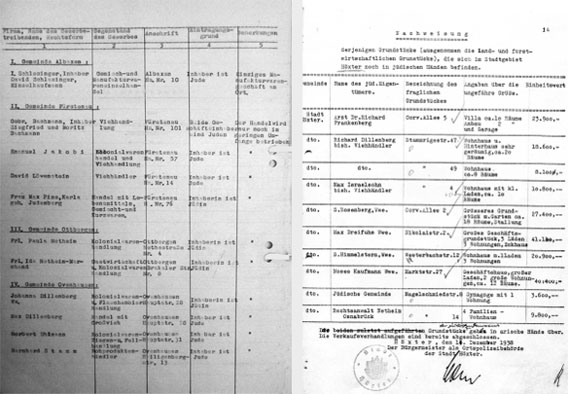 Zu arisierende Häuser und Geschäfte in den Ortschaften. StA HX, D-Hx-Land 034 018, 20.10.1938 • Zu arisierende Häuser und Grundstücke in der Stadt Höxter. STA Detmold, M 1 I P Nr. 1643, 10.12.1938 Zu arisierende Häuser und Geschäfte in den Ortschaften. StA HX, D-Hx-Land 034 018, 20.10.1938 • Zu arisierende Häuser und Grundstücke in der Stadt Höxter. STA Detmold, M 1 I P Nr. 1643, 10.12.1938