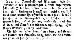 Dekret zur Annahme von Familiennamen vom 31. März 1808  