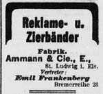 Emil Frankenberg, Vertreter für Reklameartikel, Adressbuch Hamburg 1913  