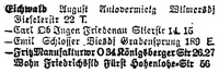 Eintrag für Fritz Eichwald im Berliner Adressbuch 1938  