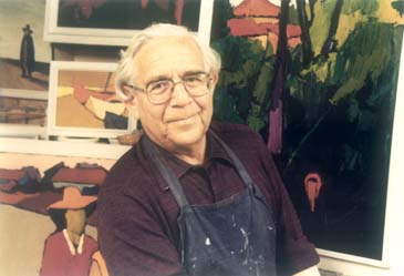 Jacob Pins um 1988 in seinem Atelier