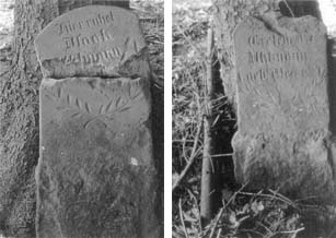 Die Grabsteine für Isaak Uhlmann und seine zweite Frau Gretchen in Ovenhausen © LWL  